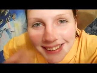 Ginger Teen Takes Massive Facial Cum Shot