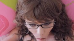 Dick Worship And Facial For Nerdy Girl With Glasses
