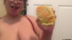 Fat Gobbling Burger With Jizz Facial – Teaser Preview