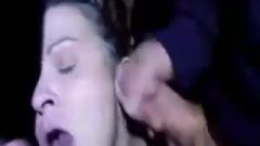 Bitch Wife Gets Facials While Dogging