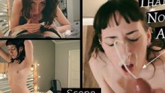 Goth Nubile Surprised By Big Facial That Plasters Her Innocent Porcelain Skin