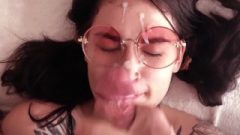 Brunette Passionate Sucking Penis Huge Penis And Foodplay – Facials