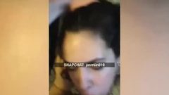 18yo Slutty Girlfriend Sucks Massive Tool Receives Facial Cum-Shot On Snapchat Live