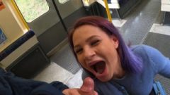 Risky Blow-Job In London Train. Caught By Stranger Jizz On Face 4k Ella Bolt