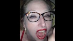 Amateur Golden-haired Cougar Squirts & Gets Massive Facial On Her Glasses