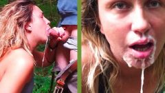 Biggest Facial Ever! Outdoor Blow Job In The Forest