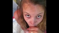 Wife Sucks Dick And Takes A Perfect Facial