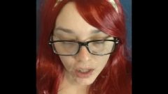Just A Facial – Shy Redhead Wife Gets Big Facial On Her Glasses/mouth