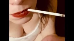 Wife Gives Smokey Blow Job W/ Facial And Continues To Smoke